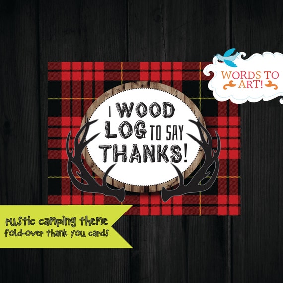 Rustic Plaid Camping Themed Thank You Cards Rustic Plaid Camping Themed Thank You Cards