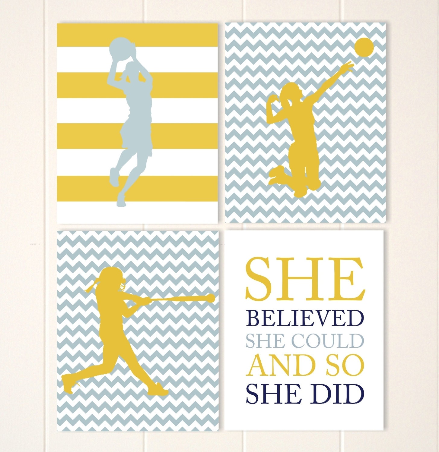 Teen girls wall art girls sports wall art by PicabooArtStudio