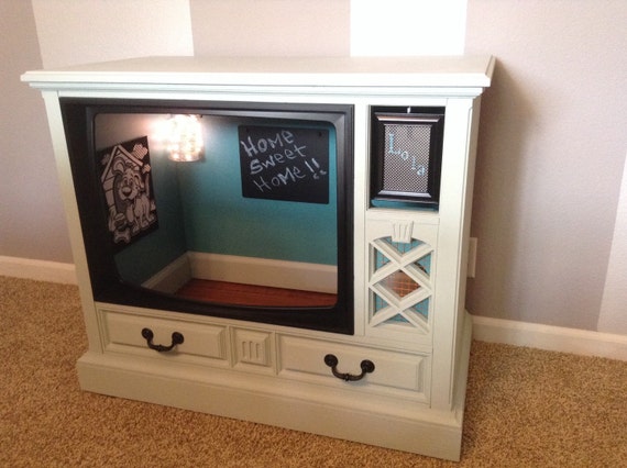 Repurposed Upcycled Vintage Zeneith Console TV Dog by 