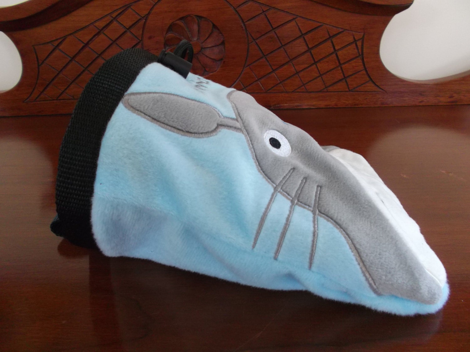 Totoro Rock Climbing Chalk Bag made from a child's plush