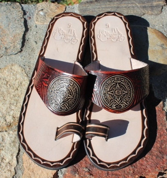 Handmade Leather Mexican Shoes-Flip Flops-Sandals-Hippie-BOHO