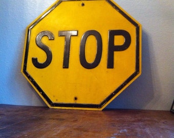 Download Antique Stop sign Yellow Old -Style Stop Sign