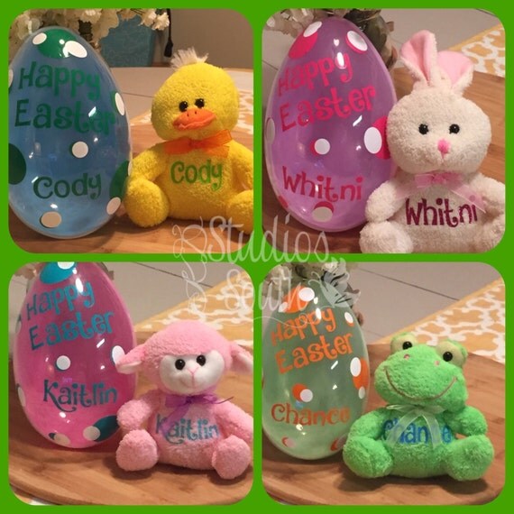 Easter Egg and Easter Plush combo Personalized Easter Egg