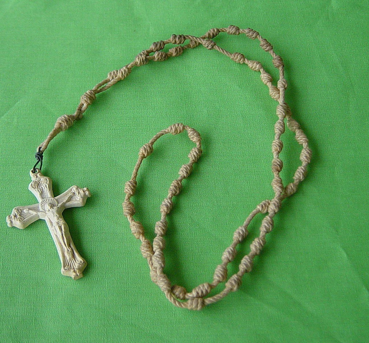 Vintage Knotted Rope Rosary by Castawayland on Etsy