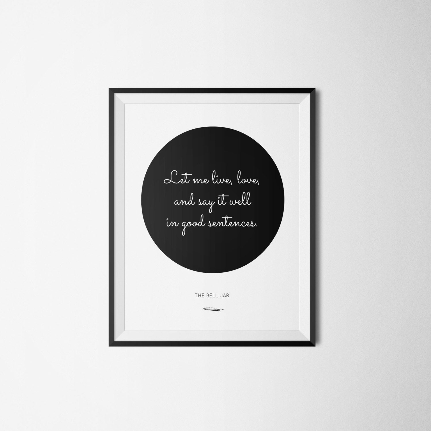 The Bell Jar Literary Print Bookish Quote Poster