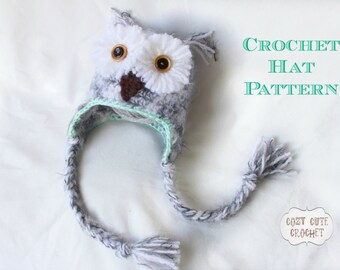 Crochet Hat Pattern - Snowy Owl Hat Pattern - PDF Crochet Pattern - Instant Download