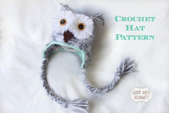 crochet hat pdf owl pattern PDF Crochet Crochet Owl Pattern Hat Hat  Pattern Snowy Pattern