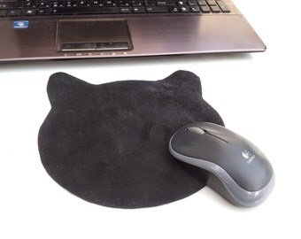 Minimal Computer Leather Mouse Pad, Handmade leather mouse pad