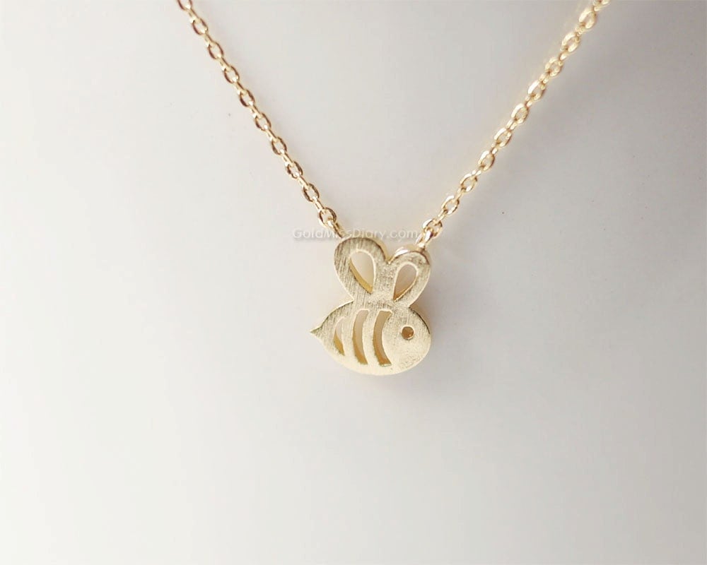 gold Honey Bee Necklace Bumble Bee necklace bridesmaid