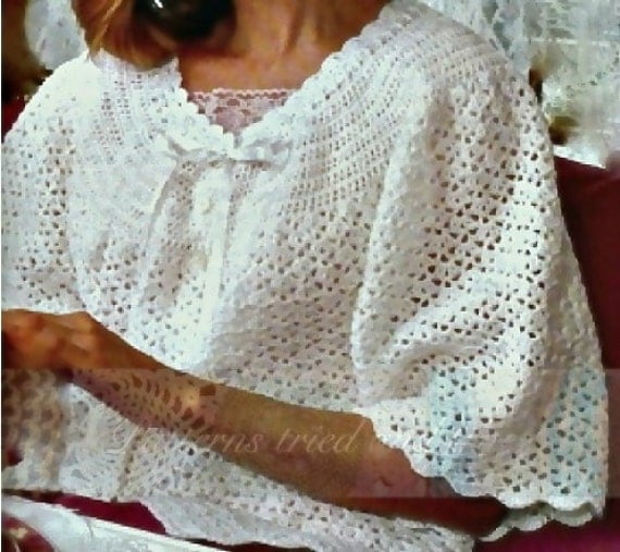 Items similar to Bedjacket Crochet Pattern, Feminine Elegant, Elderly