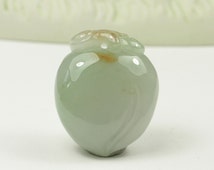 Jadeite Jade Pendant - Translucent Peach Red (Grade A) ...