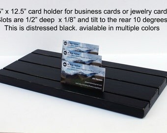 Jewelry Display Board, 12.5" x 5.5", Earring Card Display Business card holder, Wood Display, Jewelry card holder, slotted jewelry display