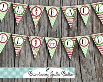 Christmas Elf Reversible I'm Back/Be Good Printable Banner