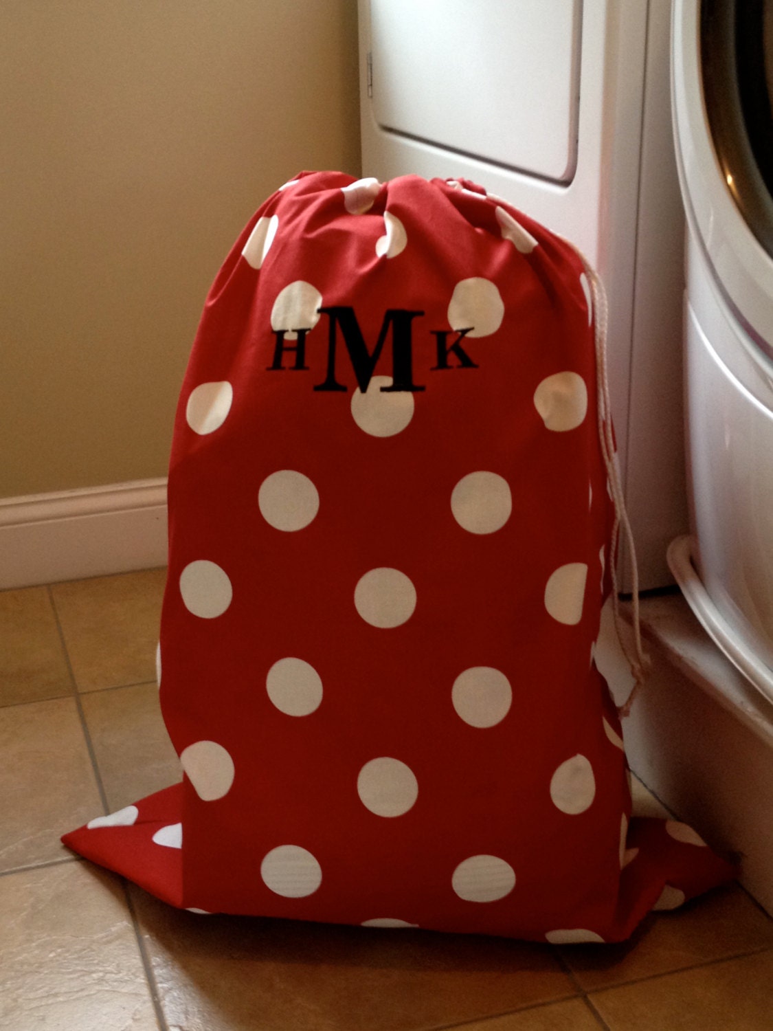 Monogrammed Laundry Bag Extra large by pillowpress on Etsy