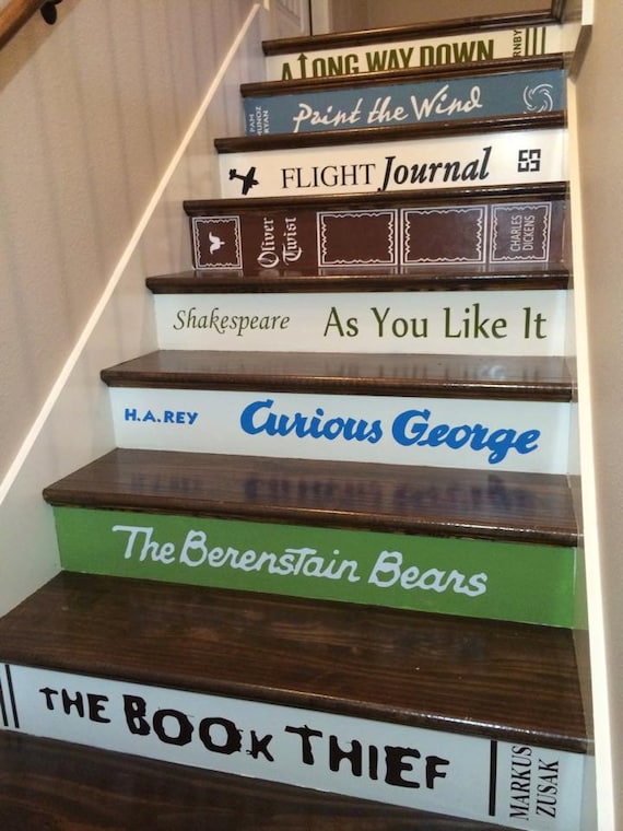 Book Decals for Stair Risers-priced/step