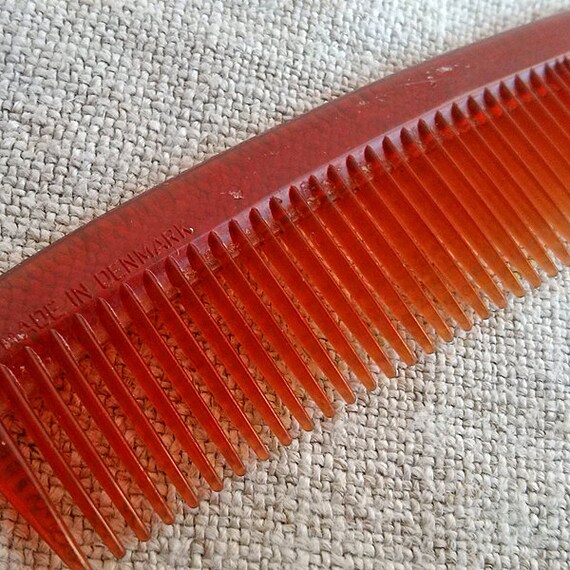 1960 vintage comb Denmark pocket comb plastic hair by MyWealth