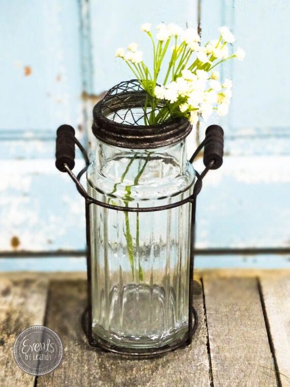 Glass Vase With Metal Flower Lid
