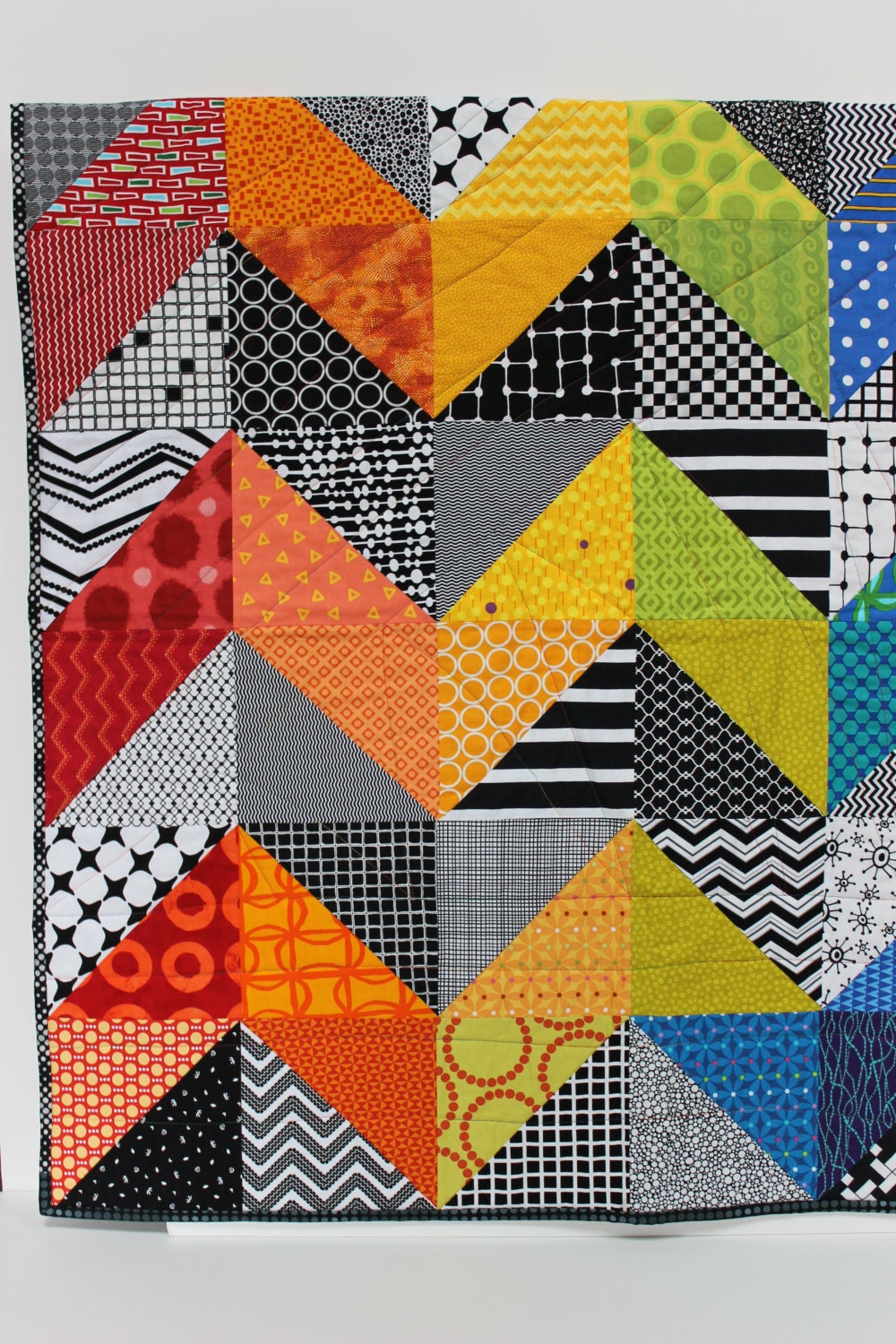 Modern Baby Quilt Olivia Contemporary Geometric