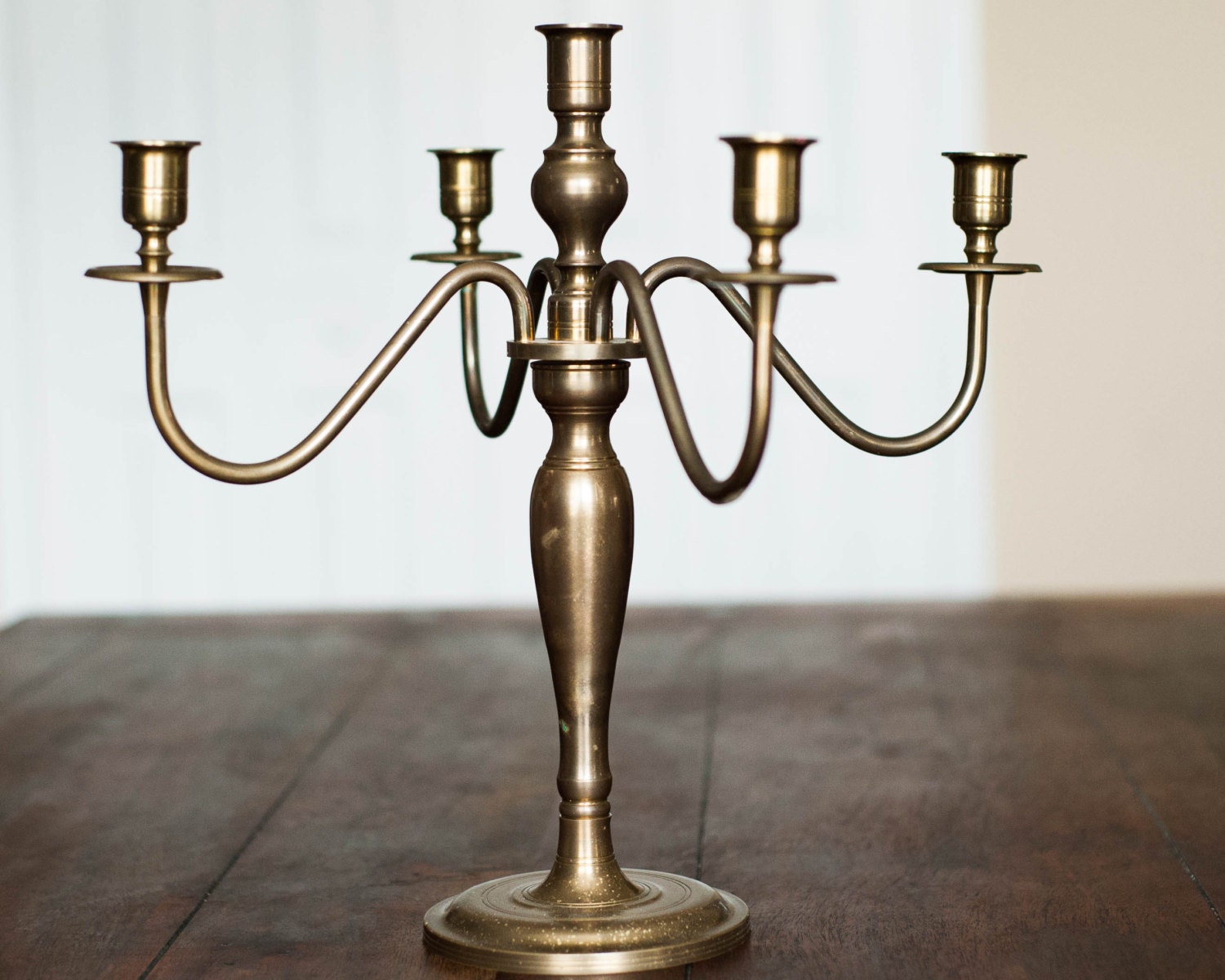 Vintage Brass Candelabra 5 Candle Holder by WindstoneVintage