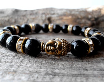 buddha power black obsidian bracelet