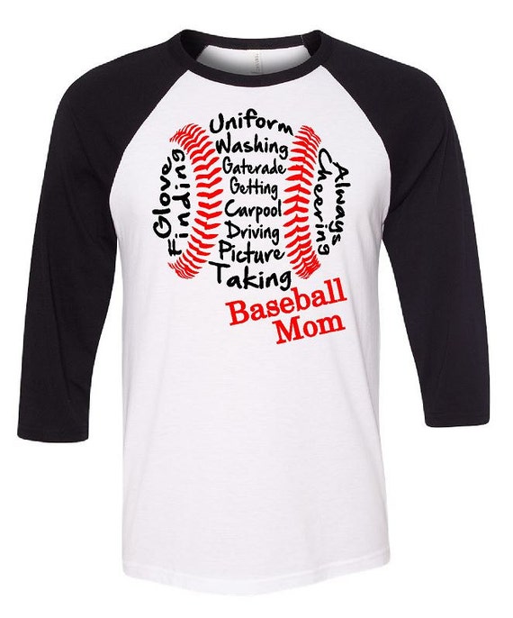 Baseball Mom 3/4 Length Baseball Tees With by GraphicsUnlimitedLLC