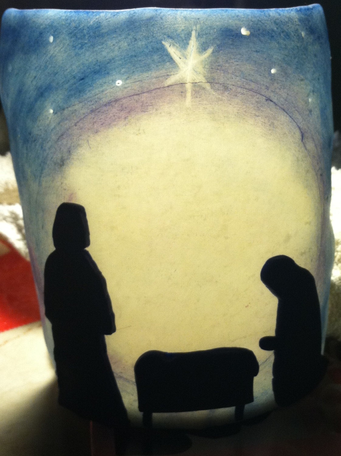 Nativity Scene Christmas Candle Holder by SumersJewelry on Etsy