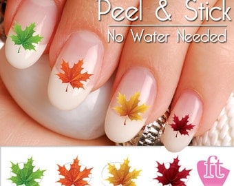 Fall and Autumn Maple Leaf Nail Art Decal Sticker Set LEF901