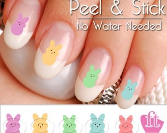 Easter Bunny Peeps Candy Nail Art Decal Sticker Set EST904