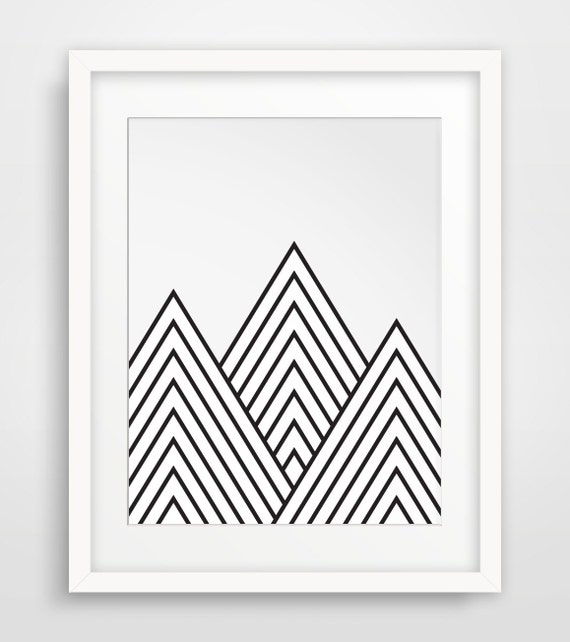 printable prints decor wall wall Geometric Printable Mountains Mountain Art by