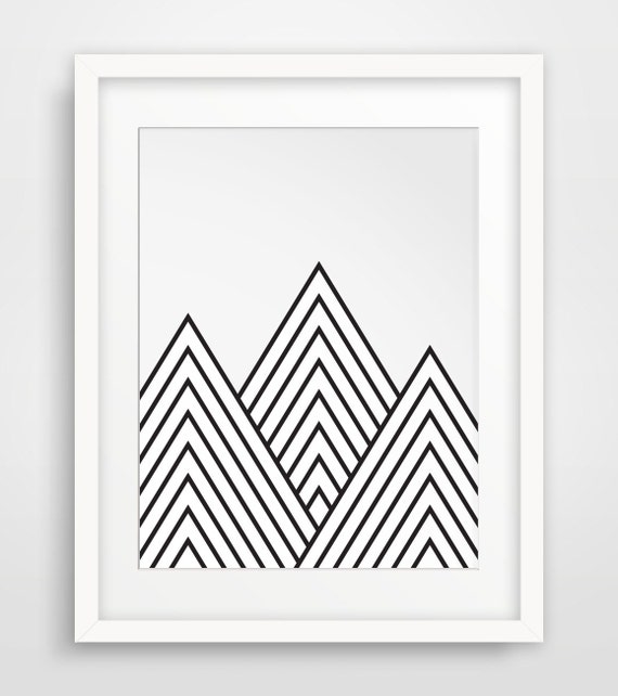 decor wall printable wall prints Geometric Mountain Mountains Printable by Art