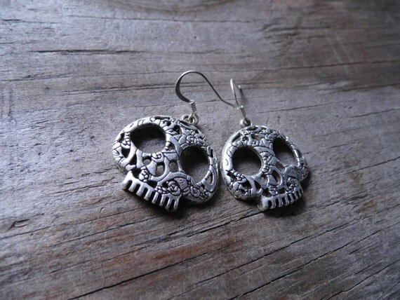 Dia De Los Muertos Earrings Sugar Skull Earrings by CaliSunrise