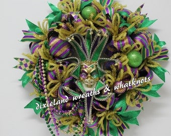 mardi gras jester wreath