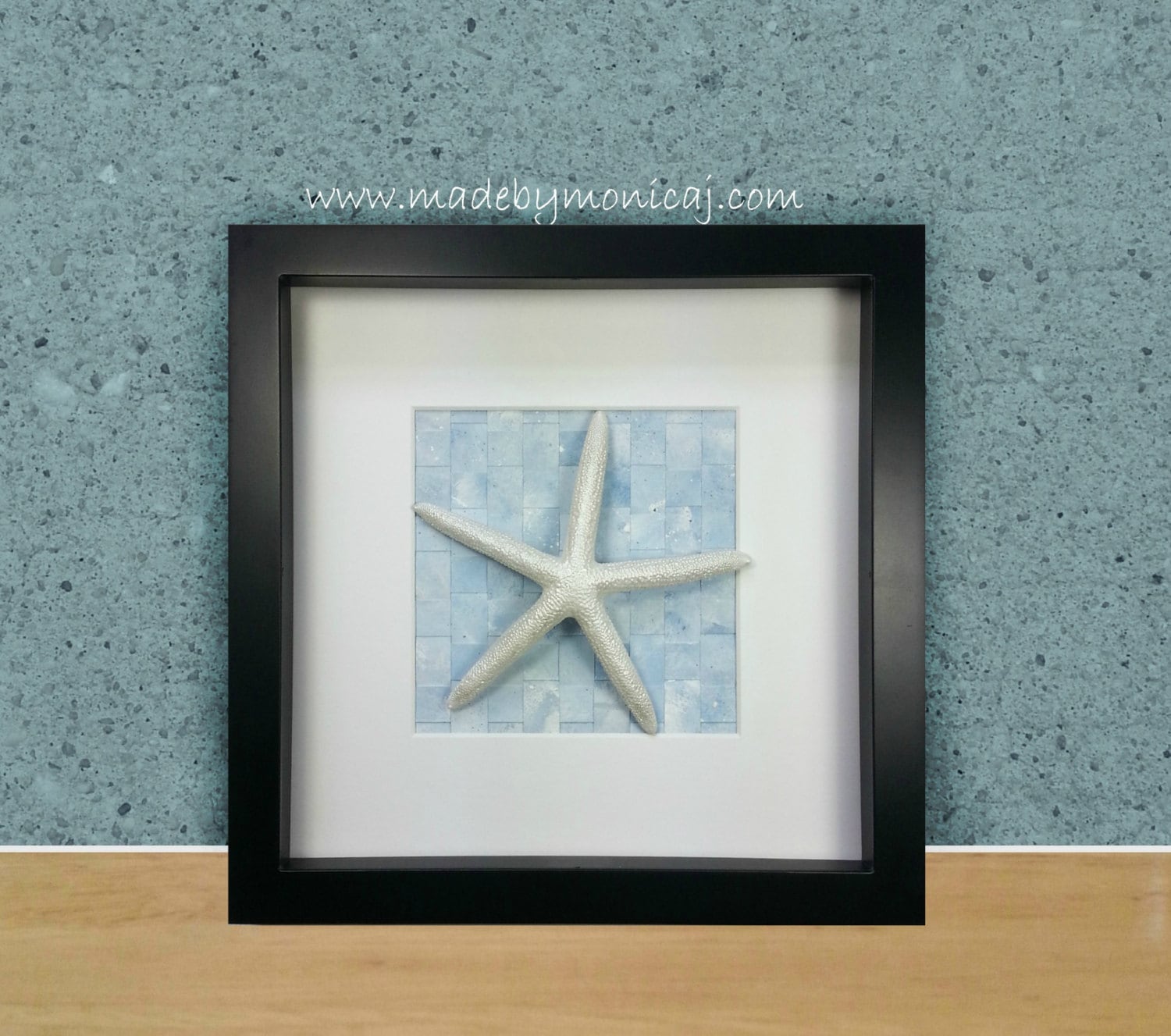 Beach Wall Decor. Seashell Shadow Box Framed Art by MadebyMonicaJ