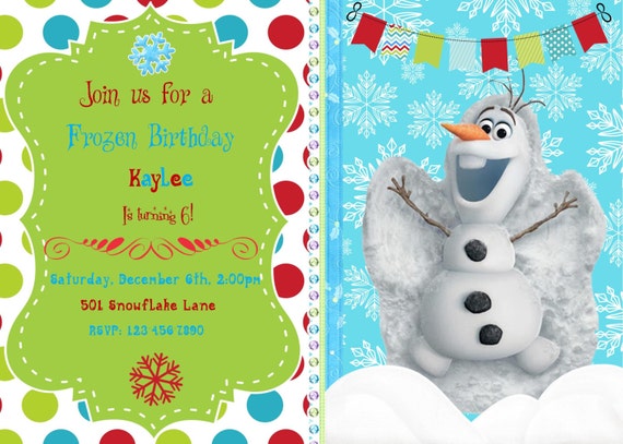 Invitation Anniversaire Olaf