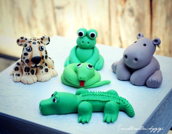 toppers SweetcreationsbyGigi Jungle of Cake Set by cake Animals 5 3d animals 3D Toppers jungle