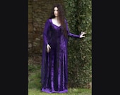 Purple Ravenswing Dress - Elven Style Velvet & Chiffon Gown