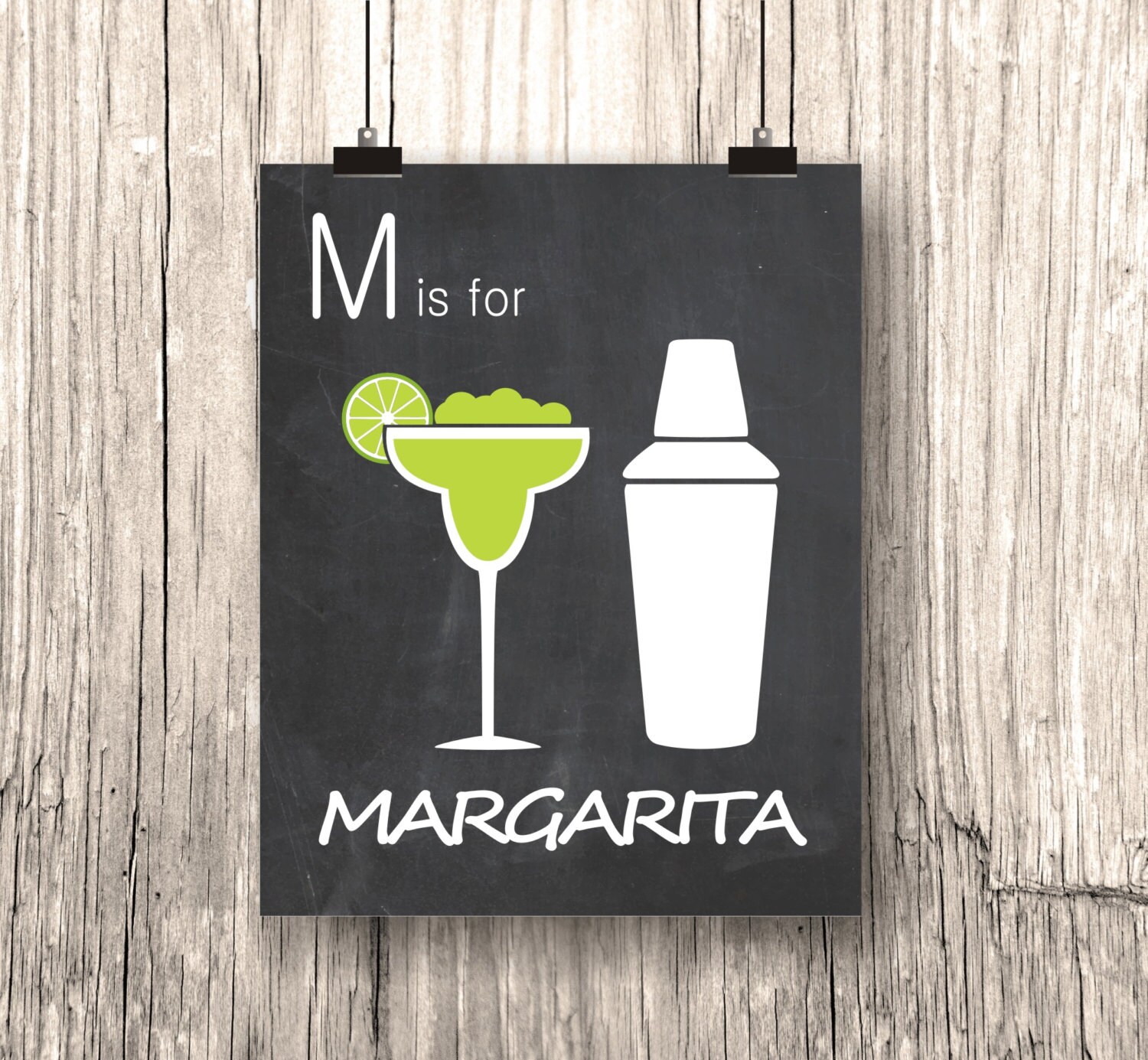 Margarita Sign Art Print Chalkboard For Kitchen by IndigoandJune