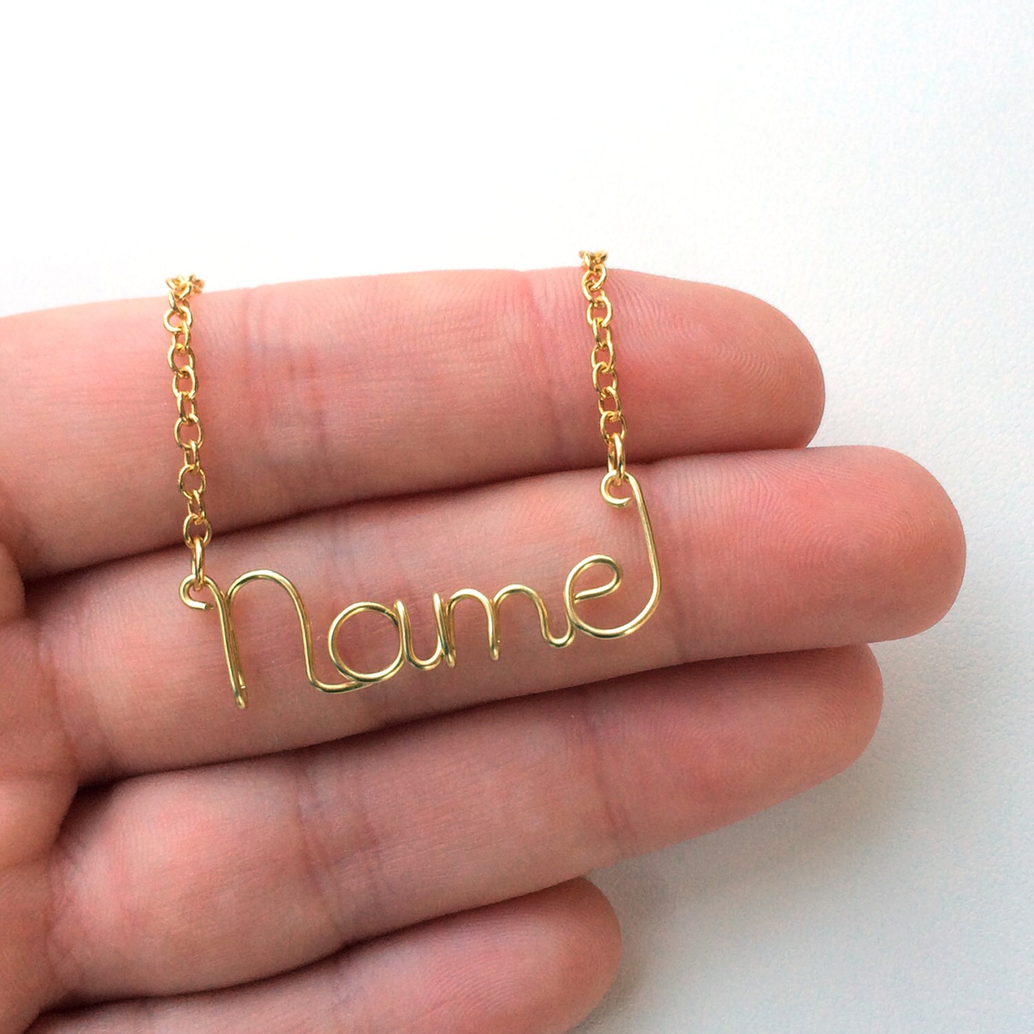 Personalized Wire Name Necklace or Word Necklace by JoRasDesigns