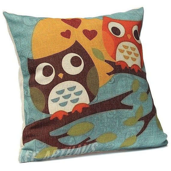 Cute Owl Pillow Cover Owl Pillowcases Owl by TaikalandiaShop