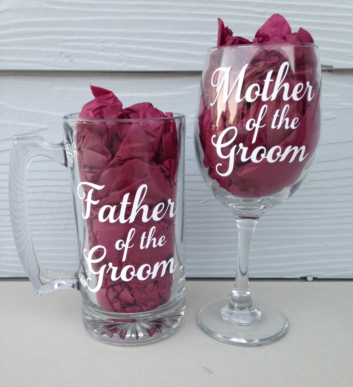 Wedding Day Mother Of The Groom Vinyl Wine Glass 20oz And