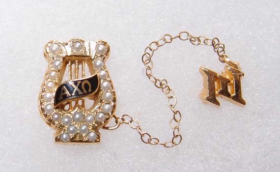 Alpha Chi Omega Gold Sorority Pin Badge With By Historycalled