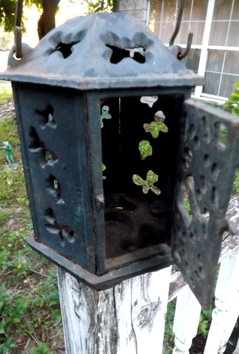 Vintage Cast Iron Candle Lantern
