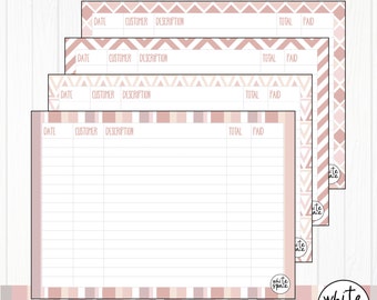 order tracker printable instant download - 'pink collection'