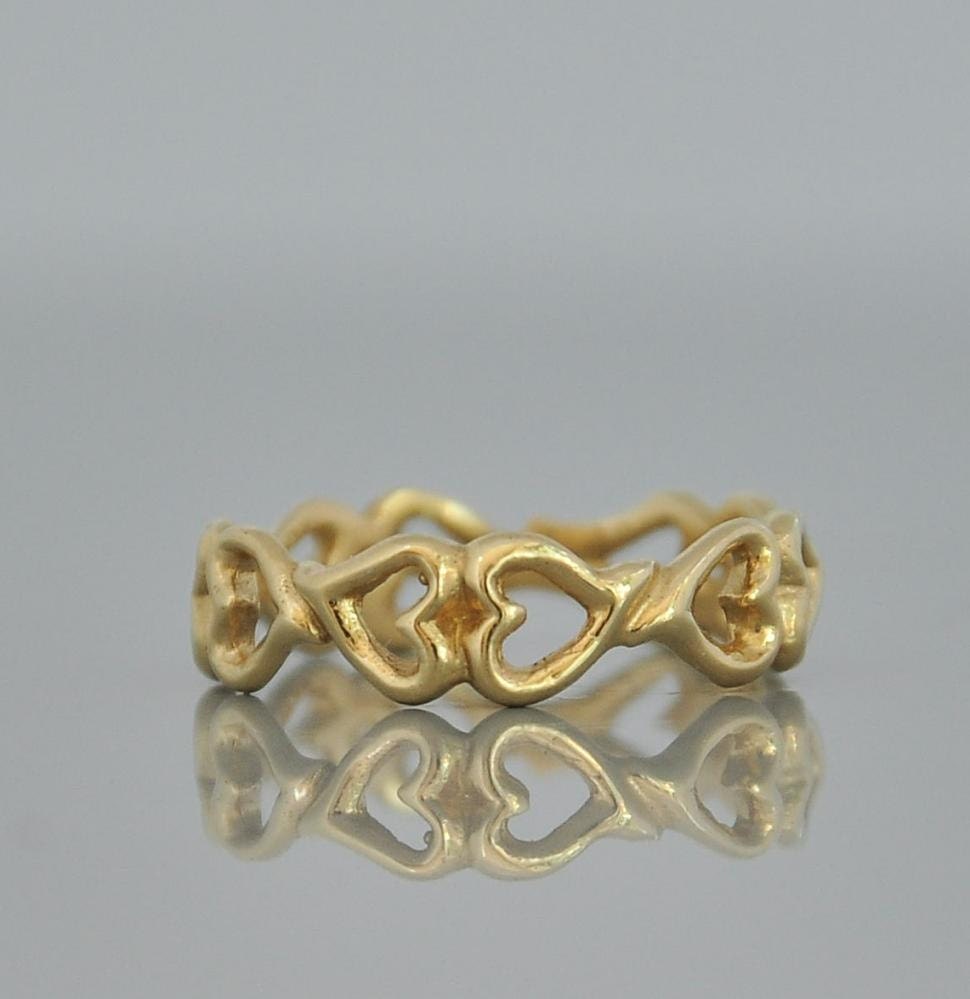 Wedding Yellow by wedding Gold advise Gold Ring  heart Band Heart band malkaravinajewelry gold