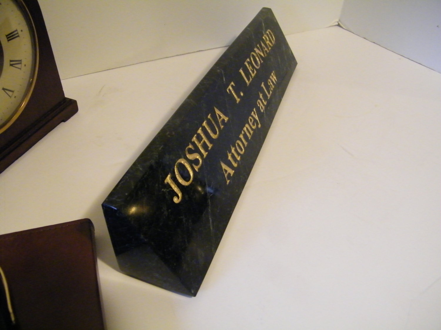 Stone Nameplate /Desk Marble Nameplate TWO LINES/Standard Name