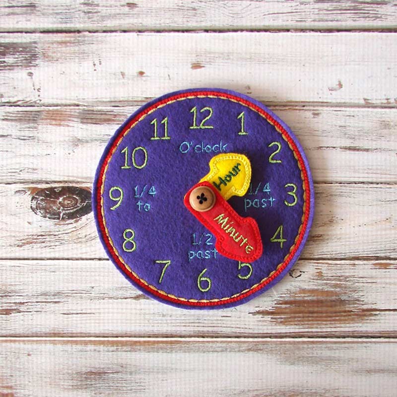 Learning Time Clock Time Teaching Clock Purple Toddler