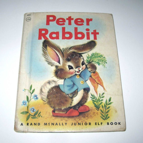 Vintage Peter Rabbit Children's Book 1950's by primrosepasttimes