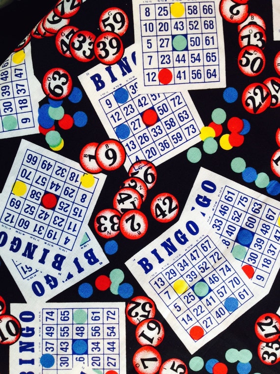 Reserved for judy Bingo fabric all cotton 20 x 15/8