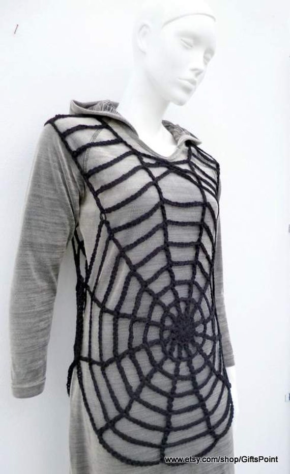 PDF Pattern Easy Crochet Spider Web Tunic Gothic by PatternsIsland