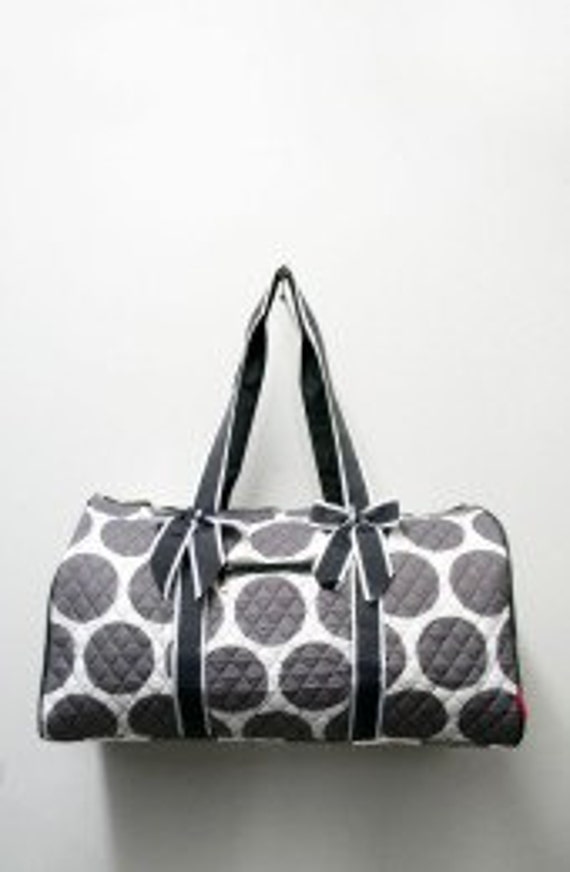 Machine Embroidered Quilted Duffle Bag- Large Dot Pattern. Includes ...